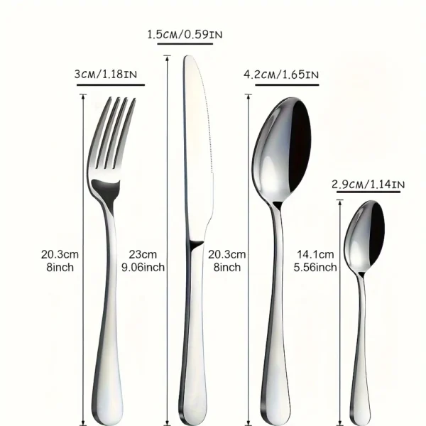 16pcs Stainless Steel Tableware Set