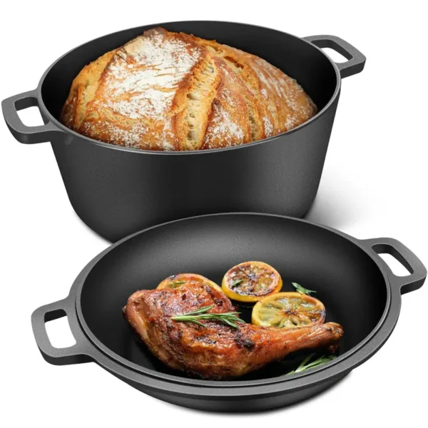3e51ca69e2274ac1a4259ae051019624-goods.webp Cast Iron 2-in-1 Multifunctional Cooking and Baking Dish Set