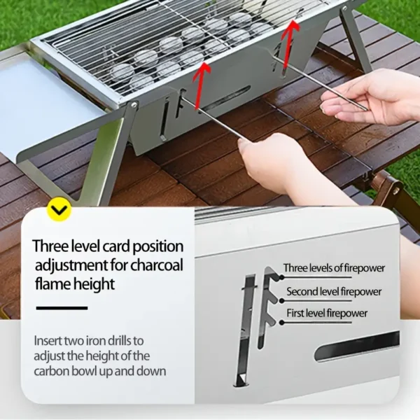 1pc Stainless Steel Portable BBQ Grill