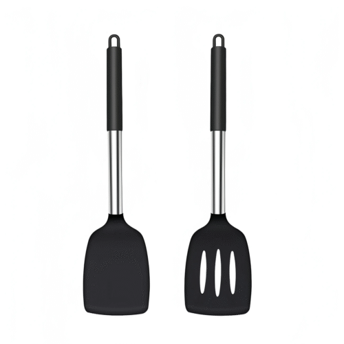 Heat-Resistant Black Silicone Spatulas
