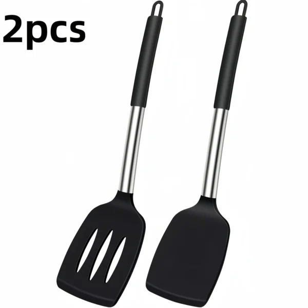 Heat-Resistant Black Silicone Spatulas
